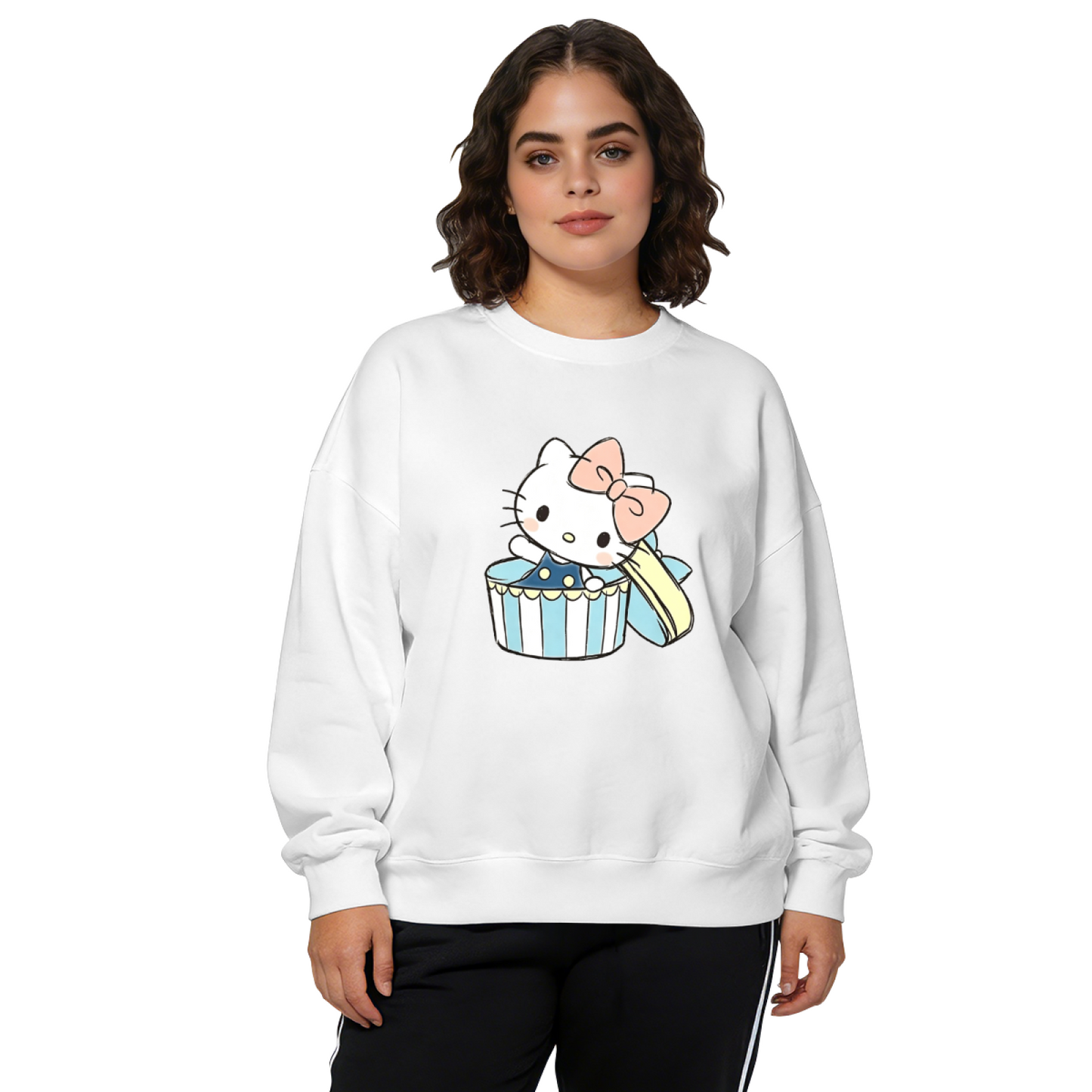Gift?Box Surprise Hello Kitty Cute Crewneck Sweatshirt