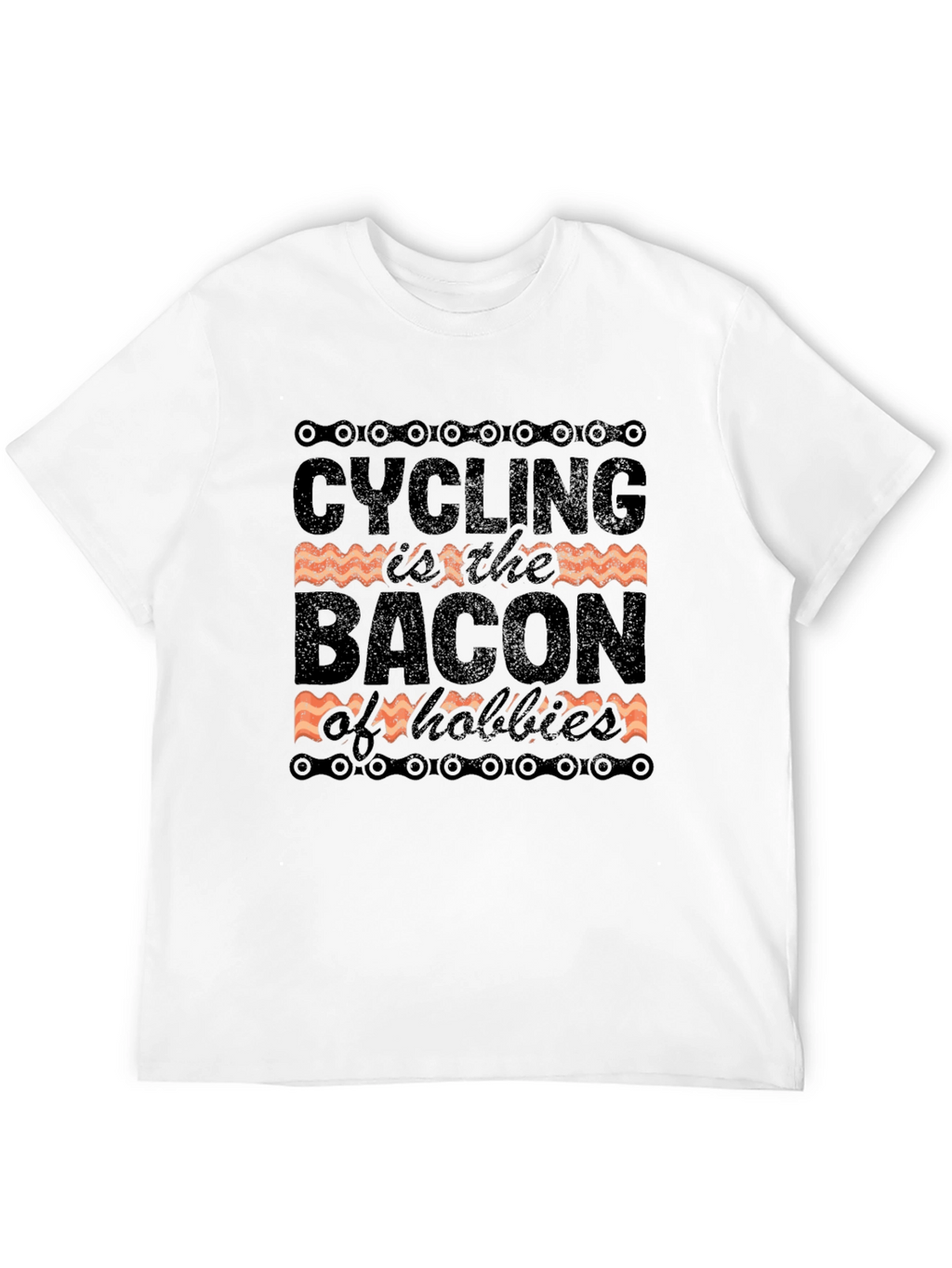 Cycling is the Bacon of Hobbies Black Graphic Tee