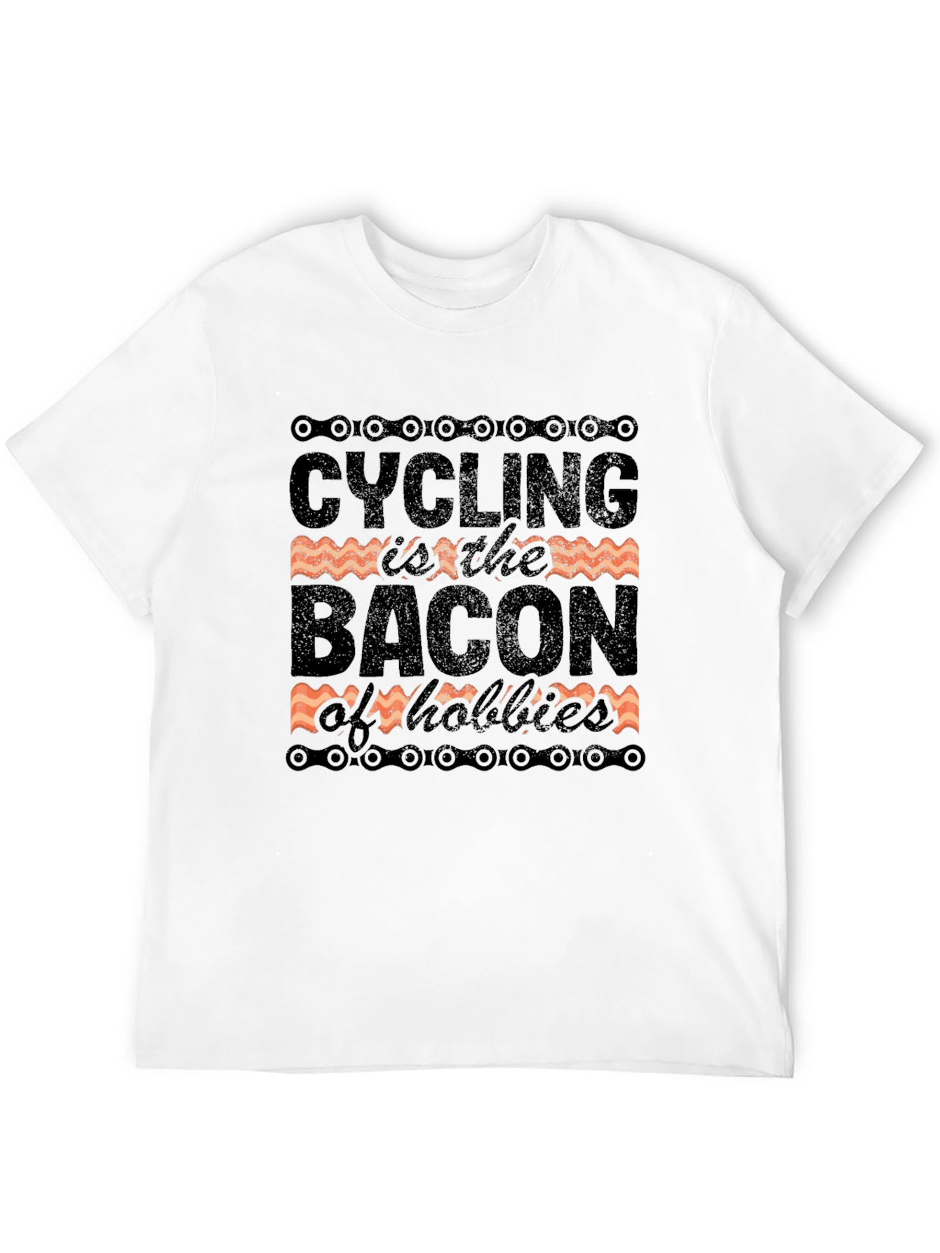 Cycling is the Bacon of Hobbies Black Graphic Tee