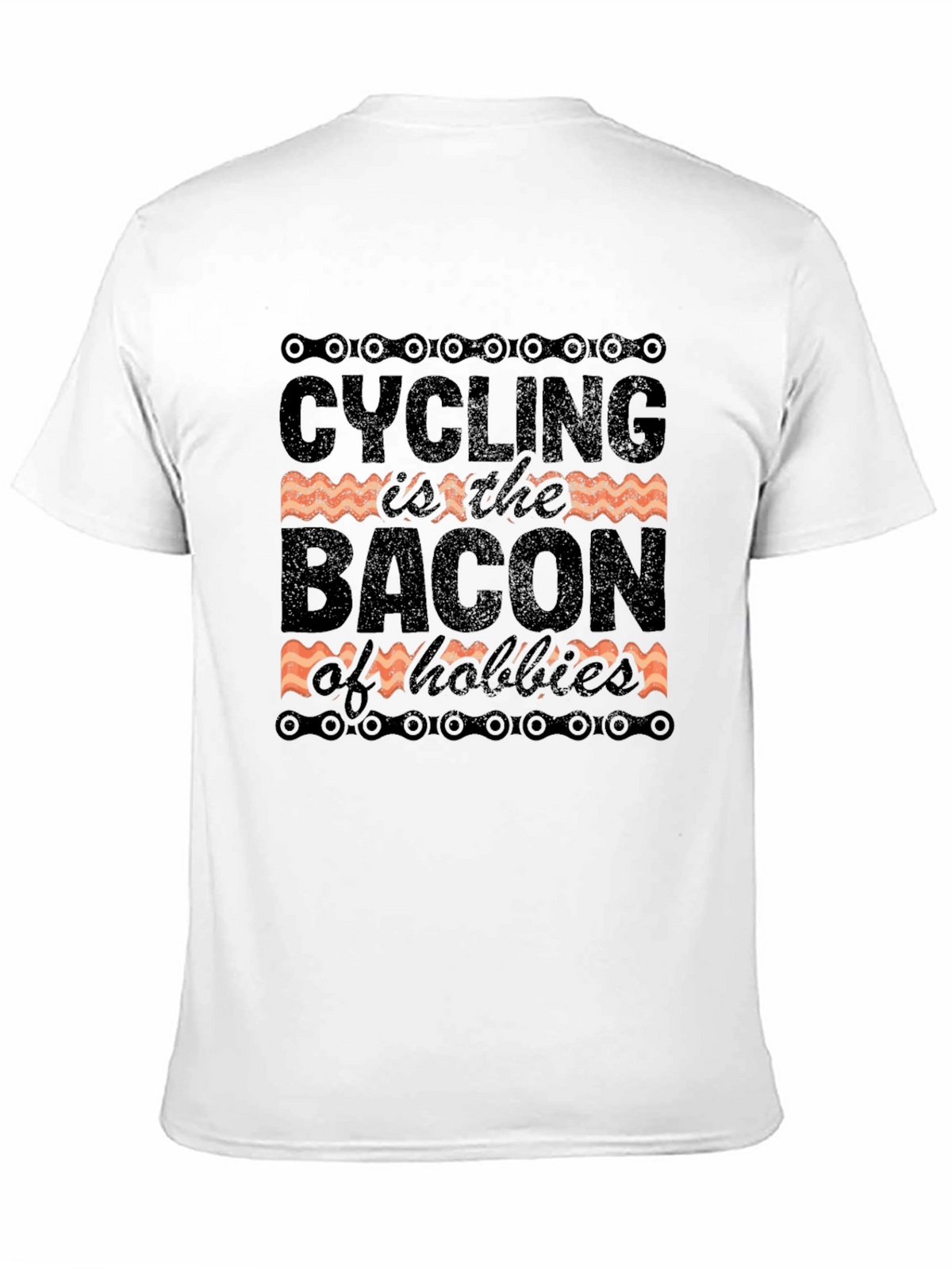 Cycling is the Bacon of Hobbies Black Graphic Tee