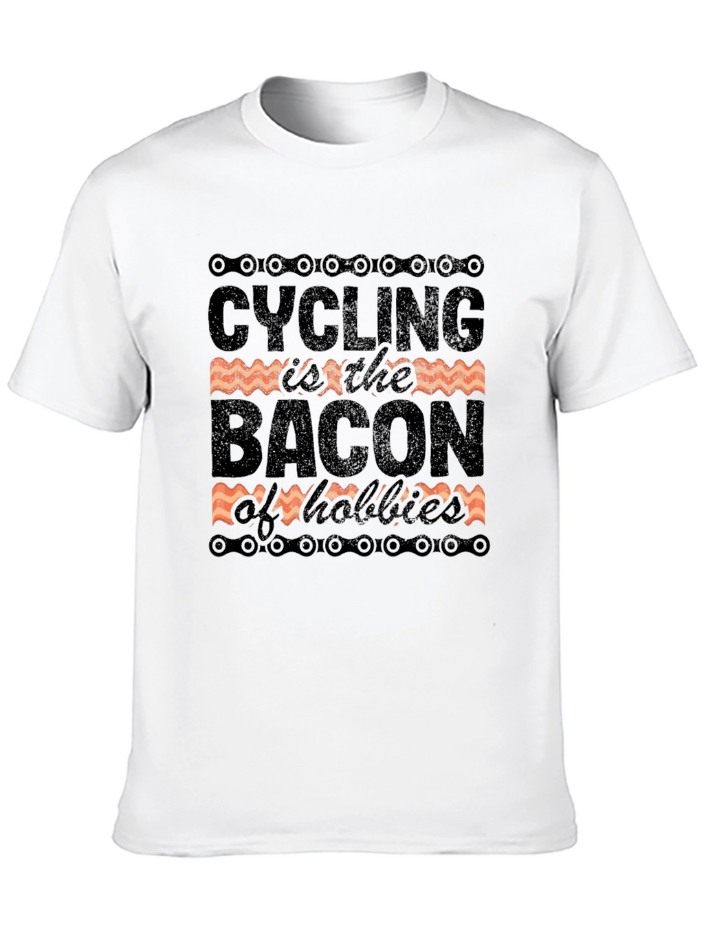 Cycling is the Bacon of Hobbies Black Graphic Tee