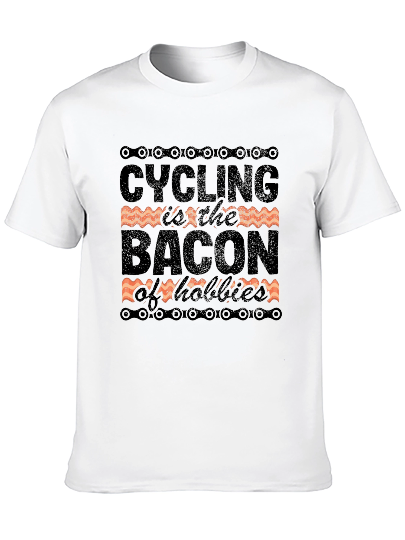 Cycling is the Bacon of Hobbies Black Graphic Tee