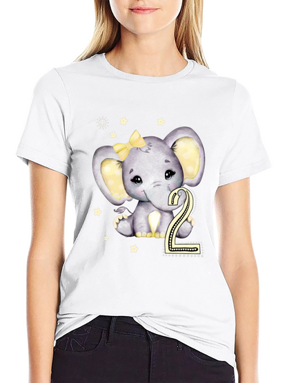 Cute Elephant 2nd Birthday T-Shirt