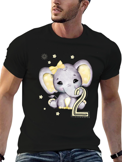 Cute Elephant 2nd Birthday T-Shirt
