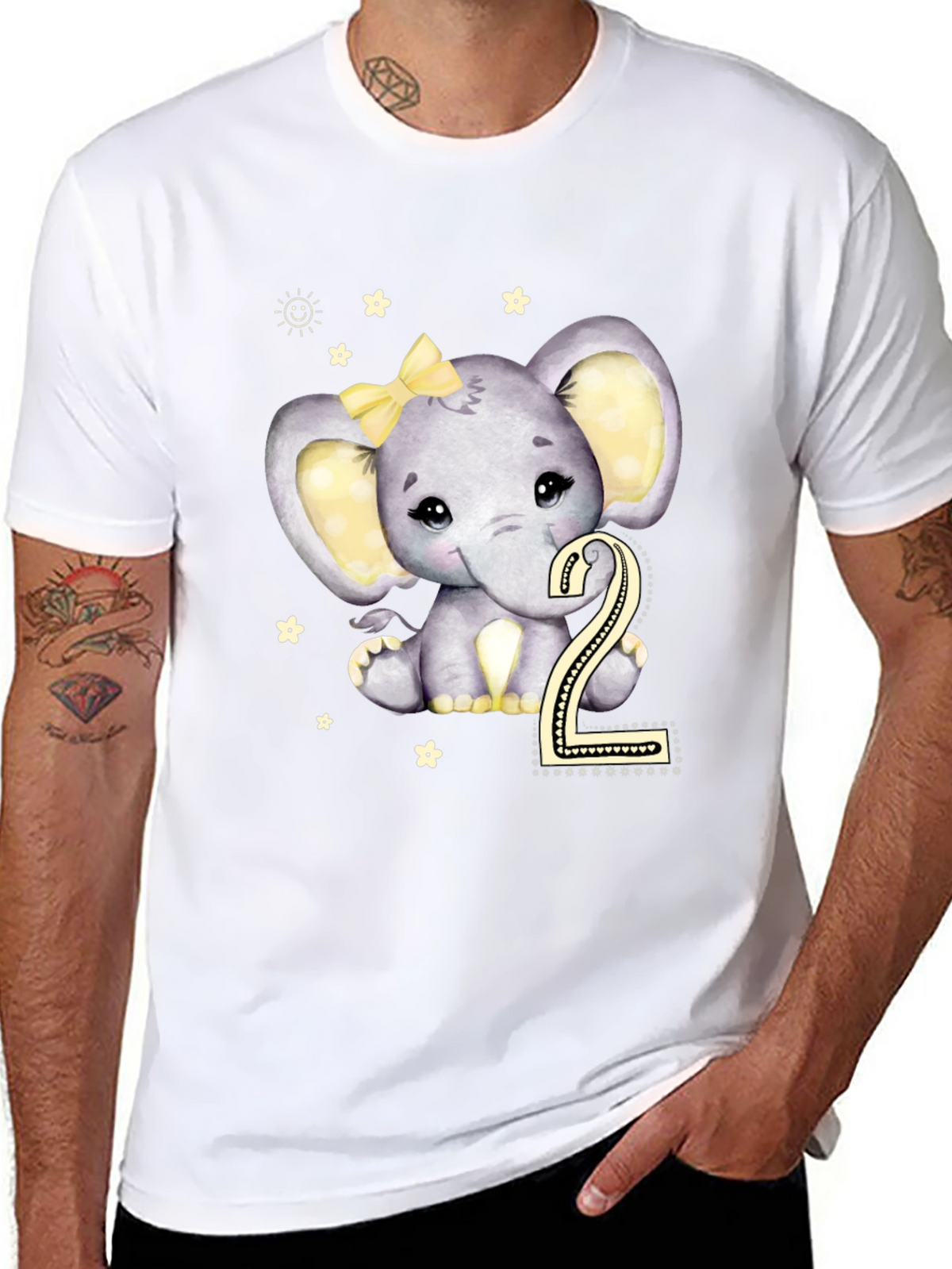 Cute Elephant 2nd Birthday T-Shirt
