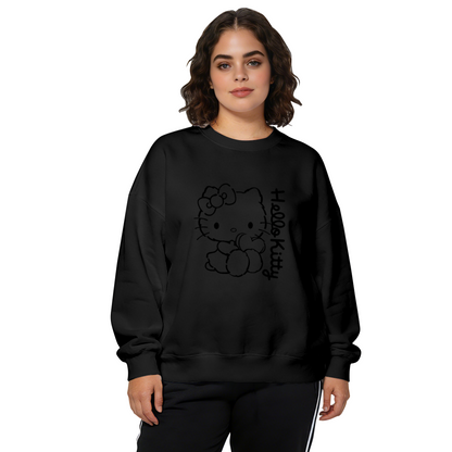 Vintage Sketch Style Hello Kitty Casual Crewneck Sweatshirt