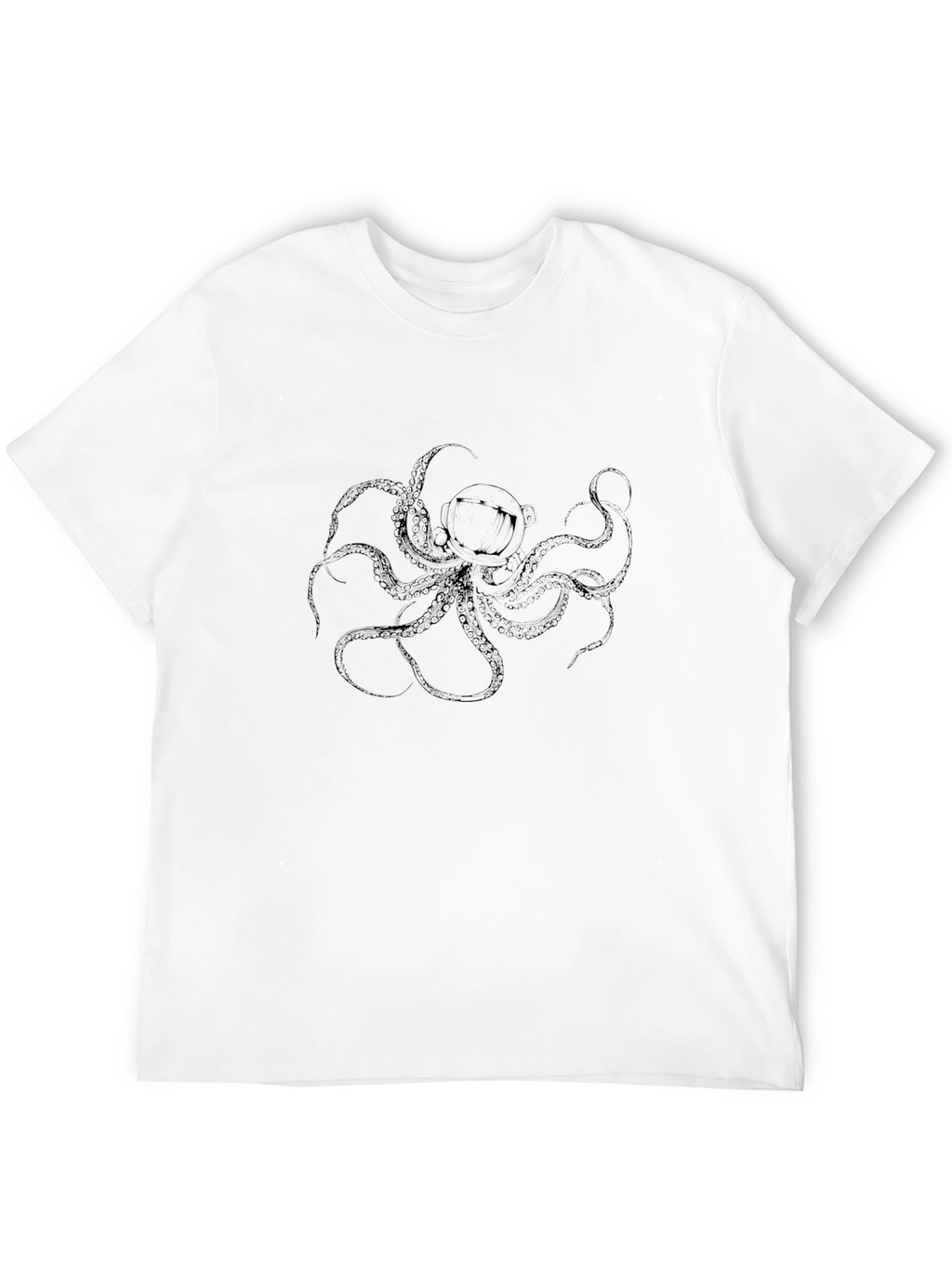 Mens Black Octopus Graphic Tee