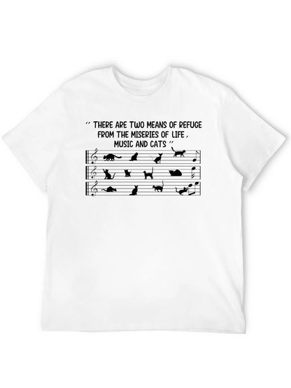 Music & Cats T-Shirt: Refuge From Lifes Miseries