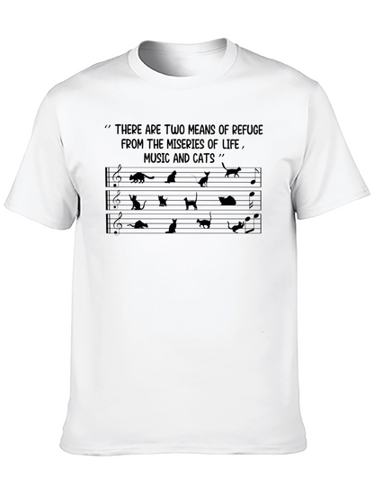 Music & Cats T-Shirt: Refuge From Lifes Miseries
