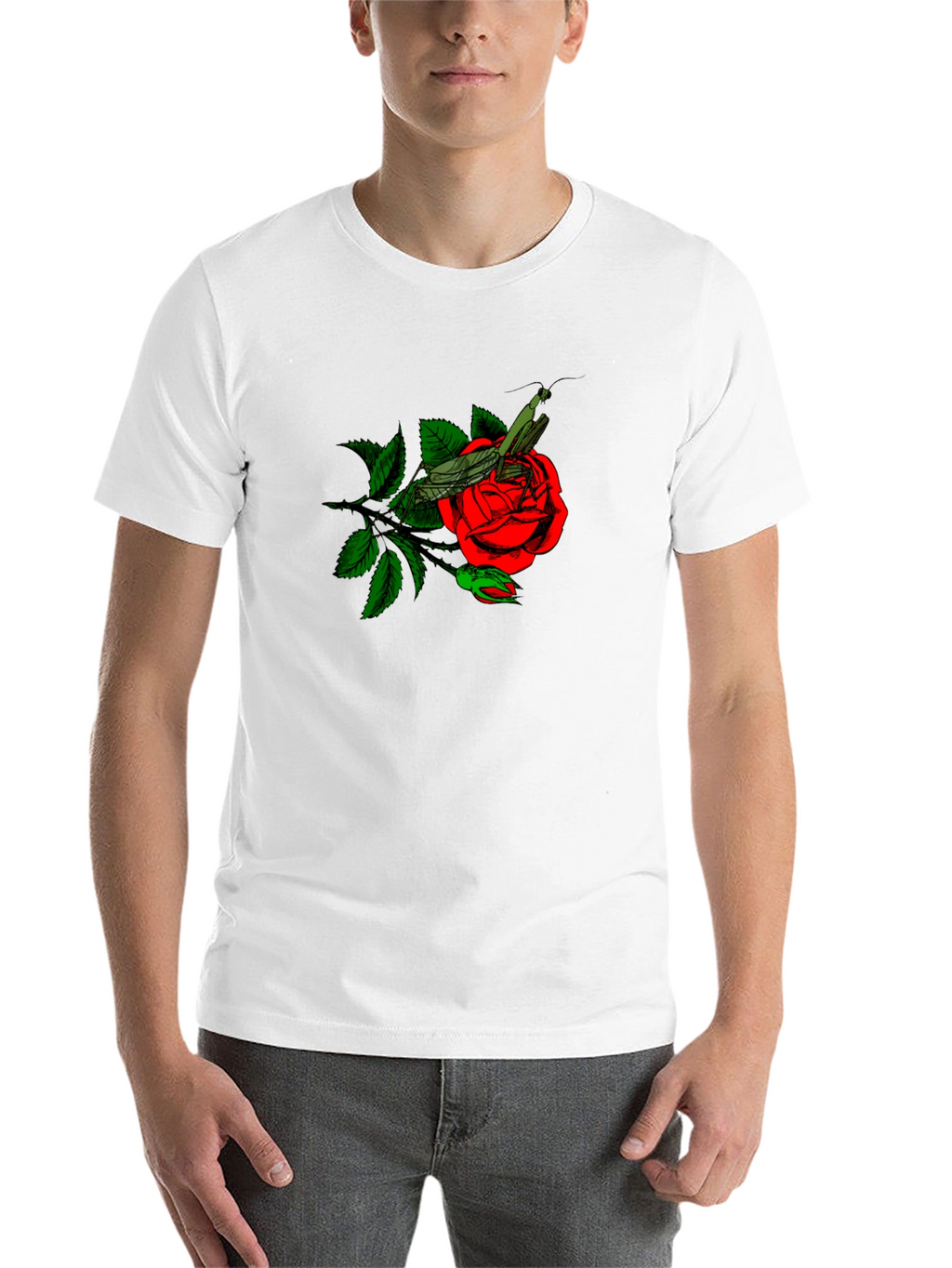 Rose and Mantis Graphic T-Shirt
