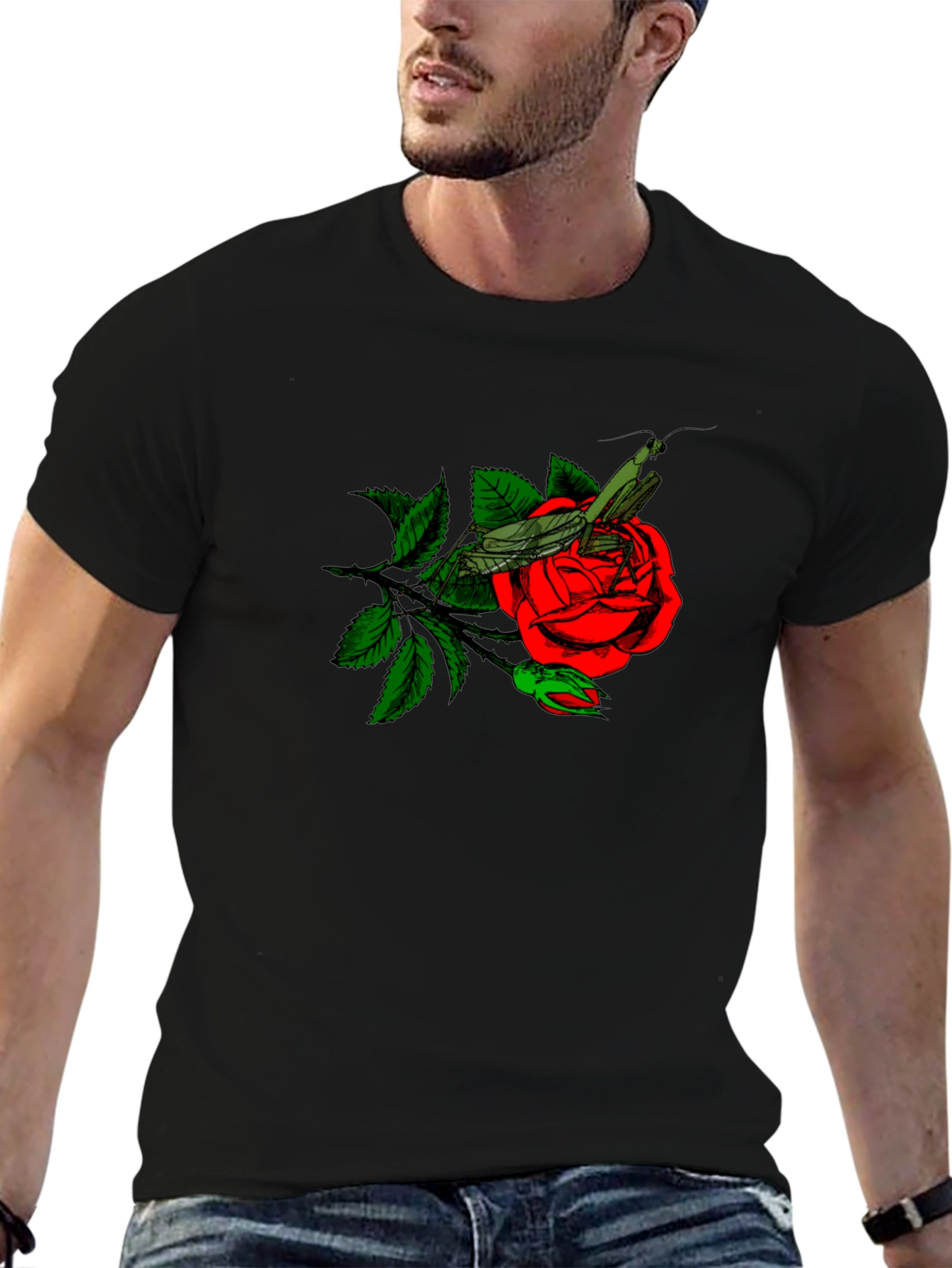 Rose and Mantis Graphic T-Shirt