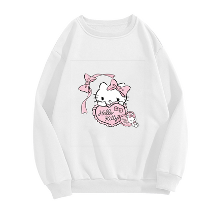 Sweet Heart?Bow Hello Kitty Aesthetic Crewneck Sweatshirt