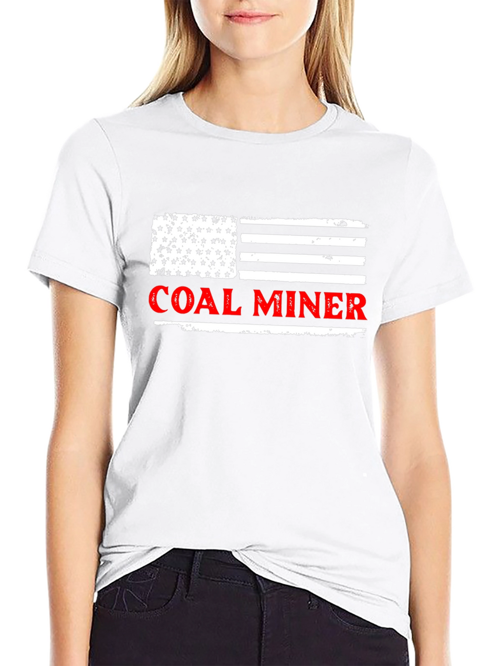 Coal Miner American Flag Graphic T-Shirt