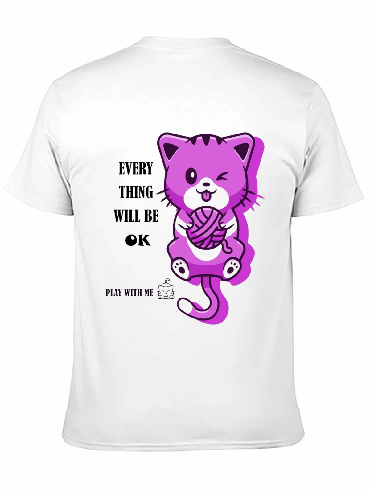 Everything Will Be OK - Cute Cat Graphic Tee