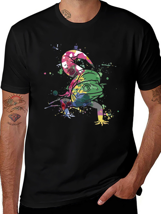 Iguana Watercolor T-Shirt - Unique Animal Graphic Tee