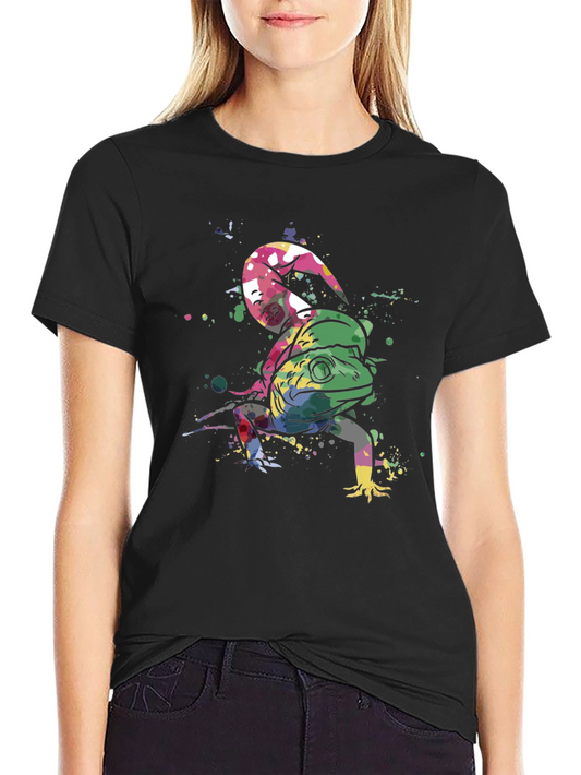 Iguana Watercolor T-Shirt - Unique Animal Graphic Tee