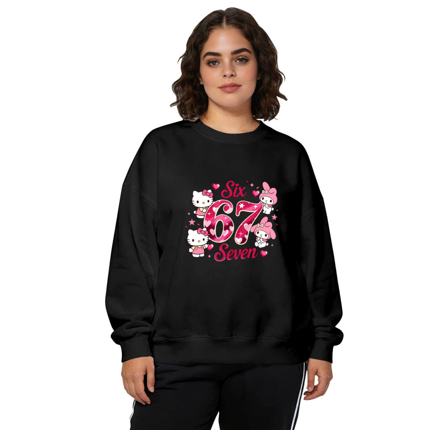 Sanrio Friends Number 67 Retro Graphic Crewneck Sweatshirt