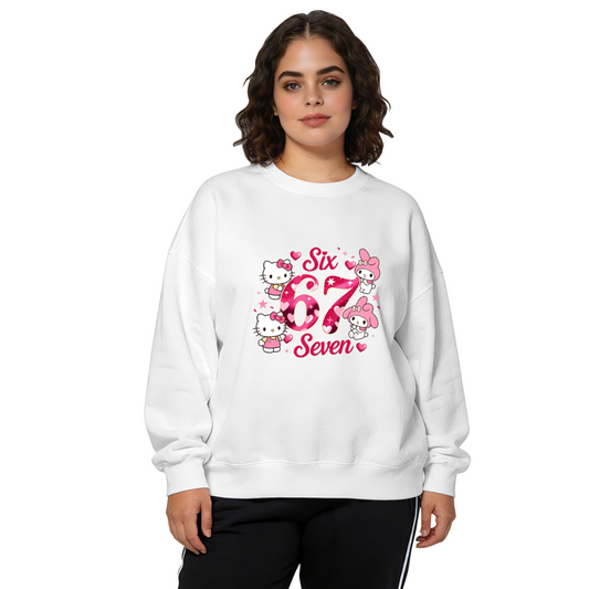 Sanrio Friends Number 67 Retro Graphic Crewneck Sweatshirt