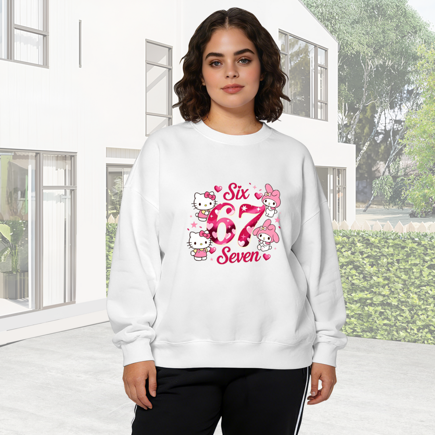 Sanrio Friends Number 67 Retro Graphic Crewneck Sweatshirt
