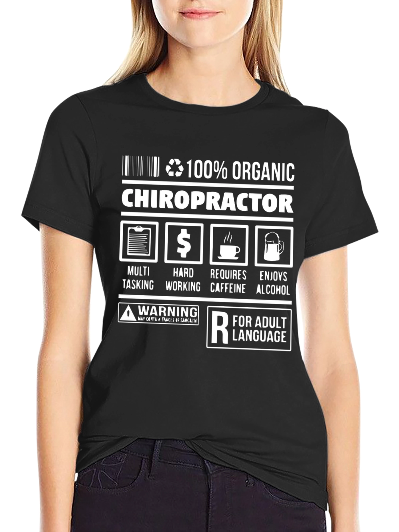 100% Organic Chiropractor Adult Humor T-Shirt