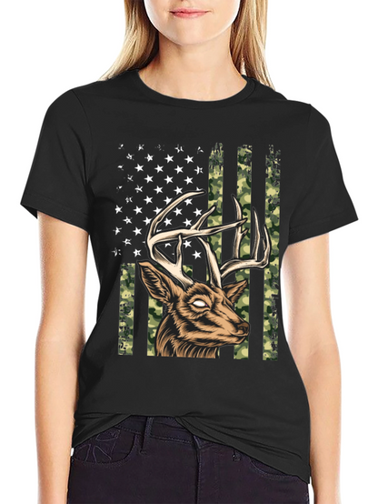 Deer American Flag Graphic Tee