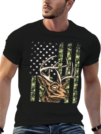 Deer American Flag Graphic Tee