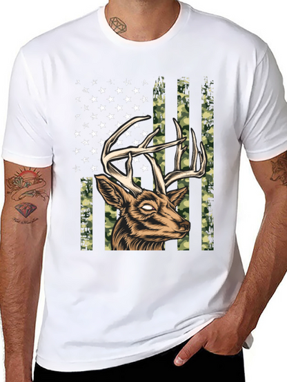 Deer American Flag Graphic Tee