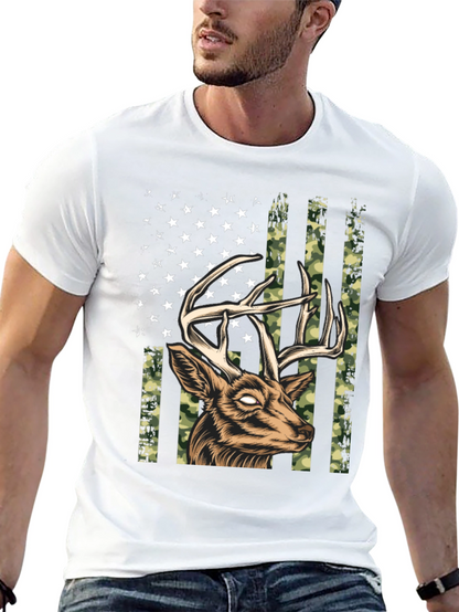 Deer American Flag Graphic Tee