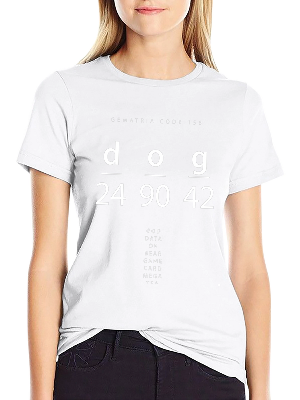 Gematria Code 156 T-Shirt - Dog God Data Design