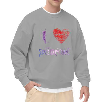 i Love Speedcore Crewneck Sweatshirt Glitch Pixel Aesthetic Music Genre Graphic Top for Electronic Music Fans