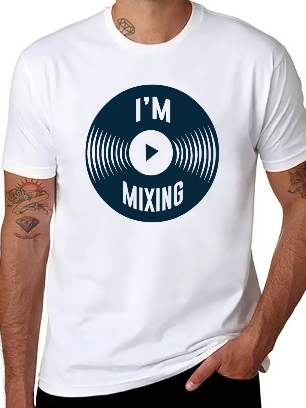 DJ Mixing Vinyl Record T-Shirt