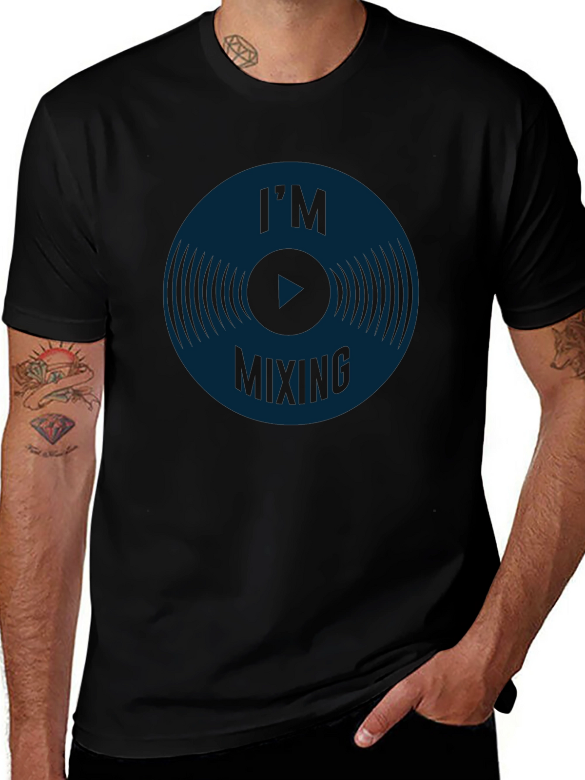 DJ Mixing Vinyl Record T-Shirt