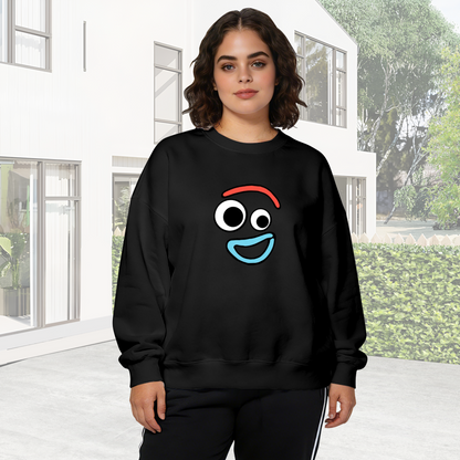 Fun Cartoon Goofy Face Graphic Crewneck Sweatshirt