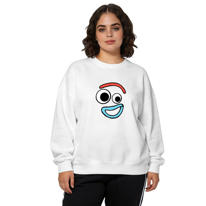 Fun Cartoon Goofy Face Graphic Crewneck Sweatshirt