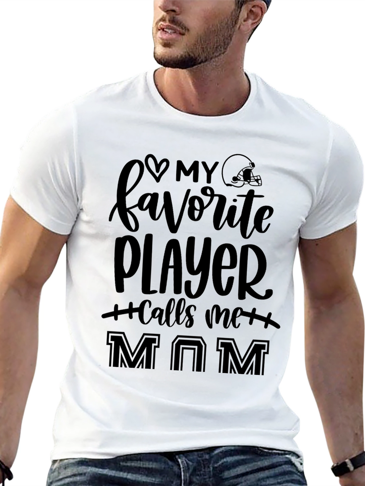 My Favorite Player Calls Me MOM Football T-Shirt