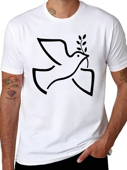 Peace Dove Graphic Tee - Soft Cotton Black T-Shirt