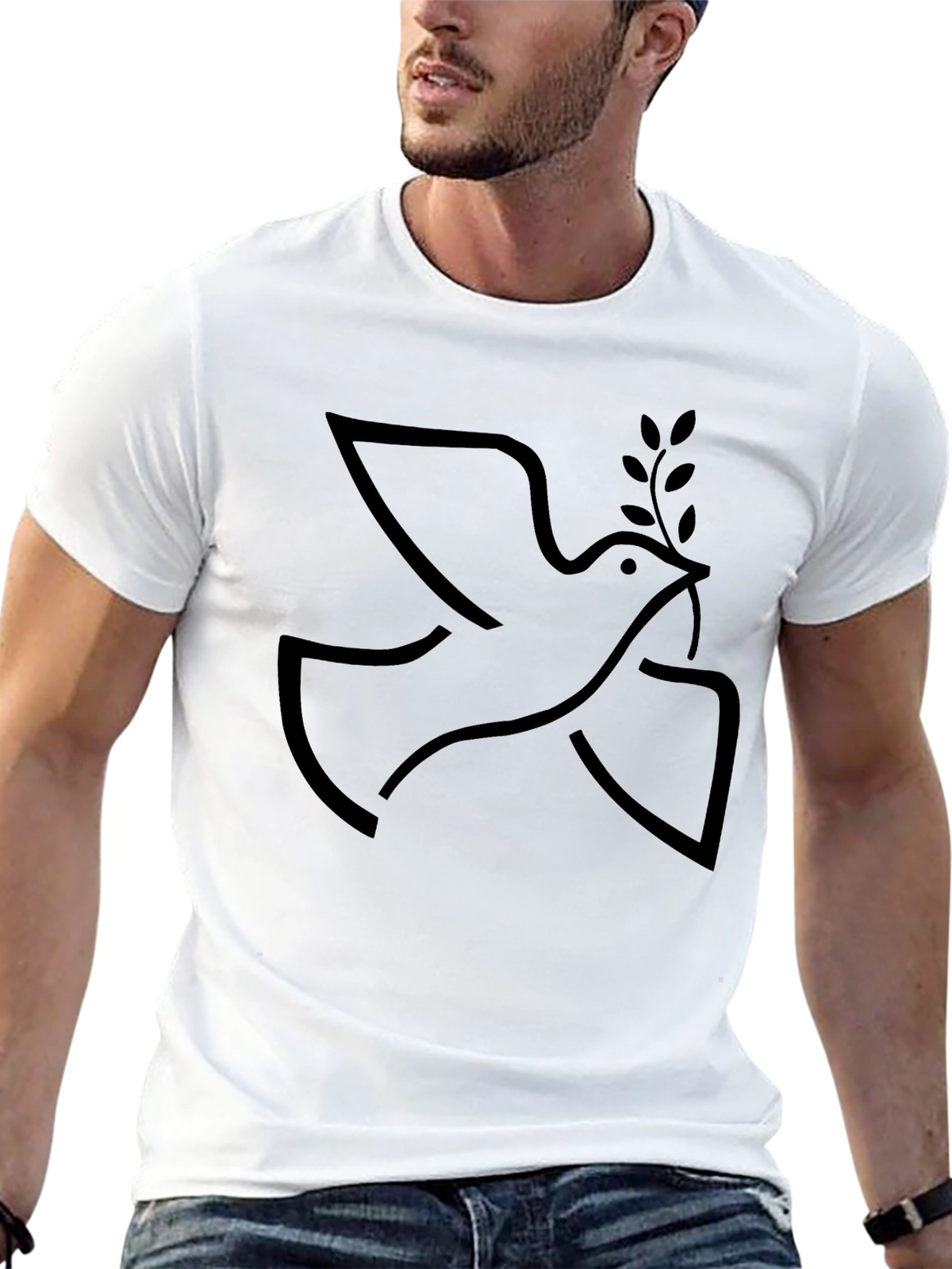 Peace Dove Graphic Tee - Soft Cotton Black T-Shirt