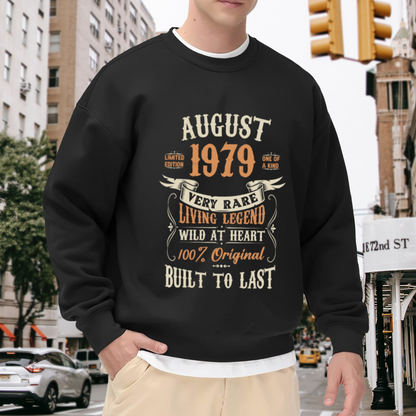 Vintage Crewneck Sweatshirt August 1979 Living Legend Built to Last Design