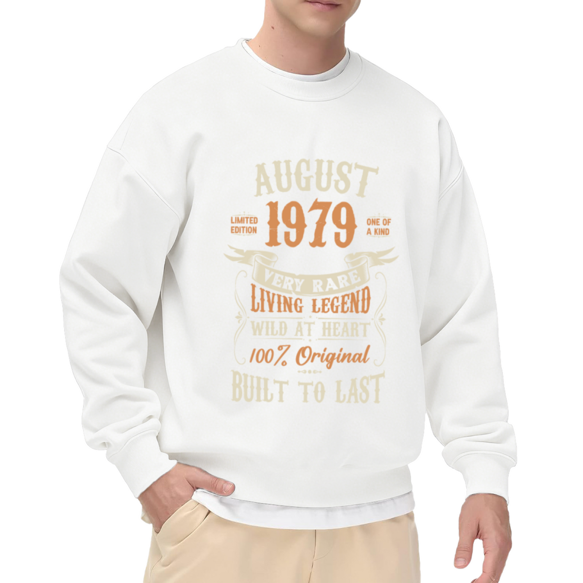 Vintage Crewneck Sweatshirt August 1979 Living Legend Built to Last Design