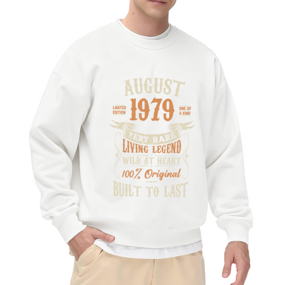 Vintage Crewneck Sweatshirt August 1979 Living Legend Built to Last Design
