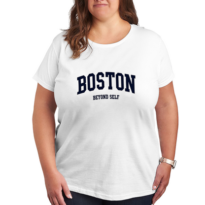 Boston Beyond Self Vintage Varsity Letter City Pride Casual Tee