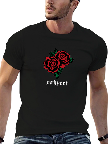 Roses Graphic Tee - Trendy Black T-Shirt
