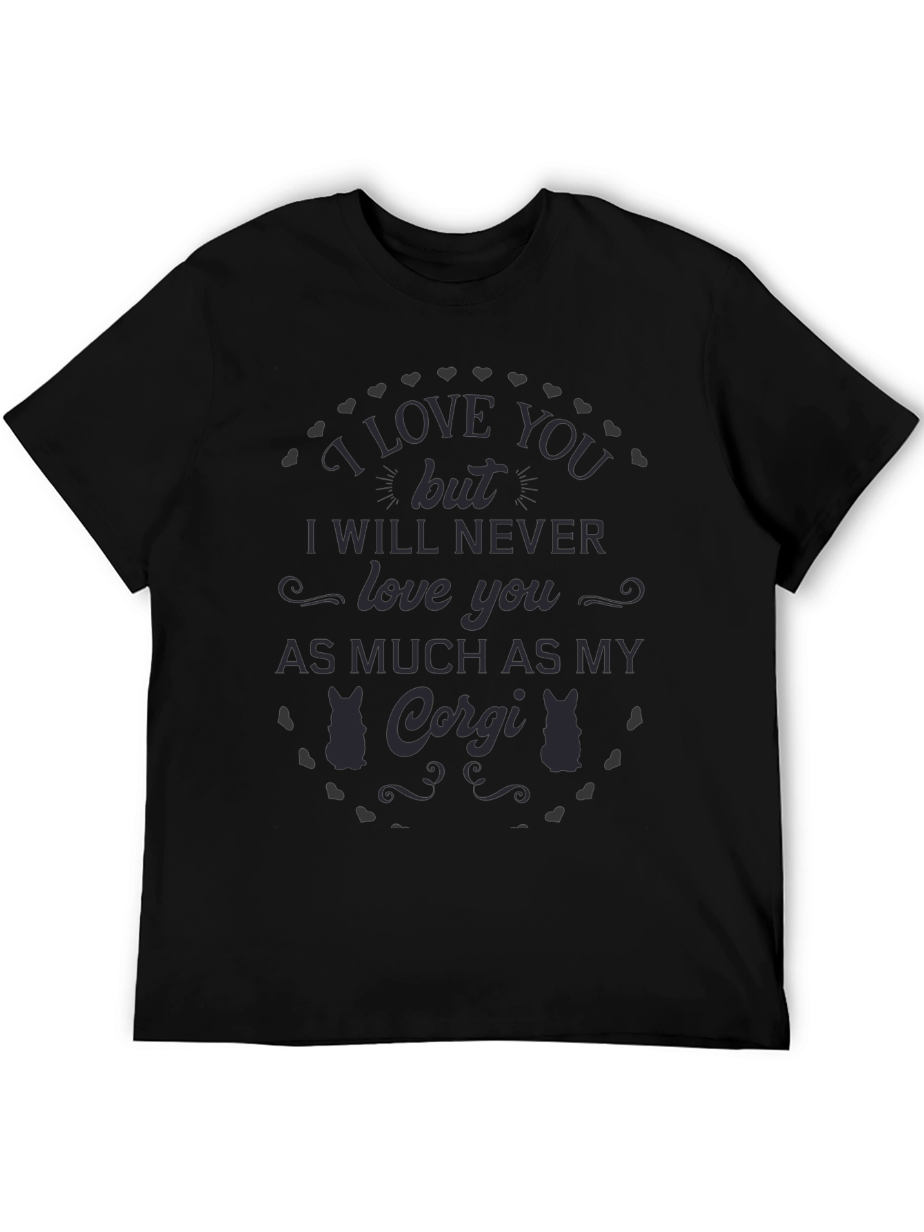 I Love My Corgi Graphic Tee - Black