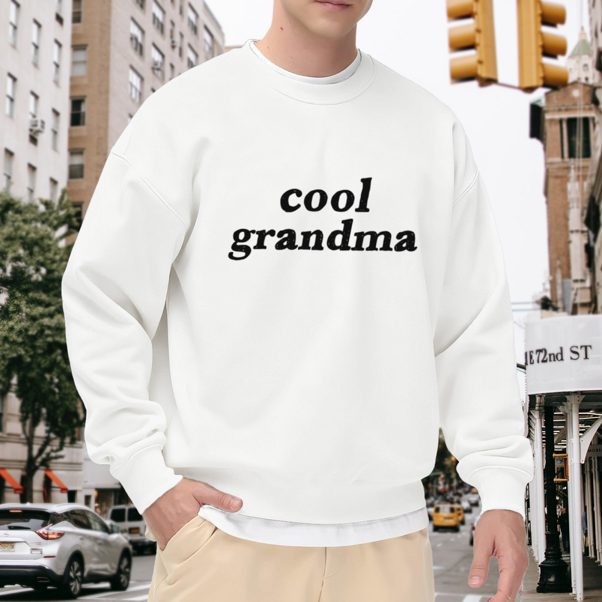 Cool Grandma Crewneck Sweatshirt Funny Grandparent Gift Graphic Print Statement Top