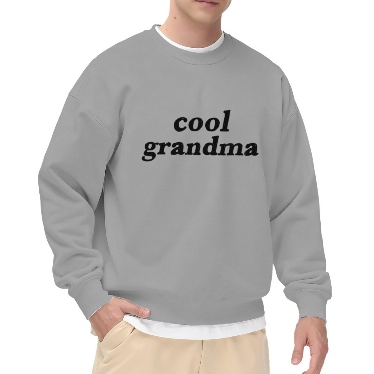 Cool Grandma Crewneck Sweatshirt Funny Grandparent Gift Graphic Print Statement Top