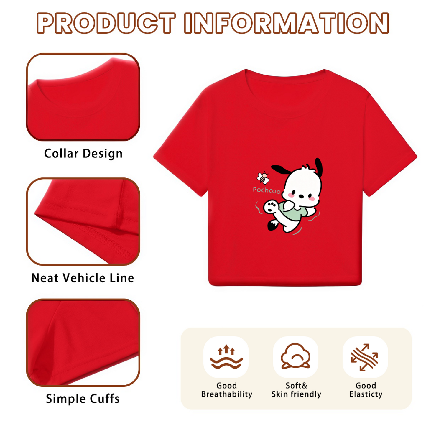 Minimal Hello Kitty Bow Graphic Green Cropped Short?Sleeve Top
