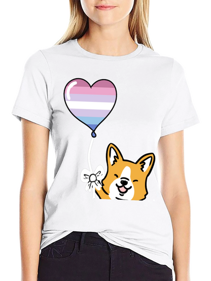 Corgi Heart Balloon Graphic Tee