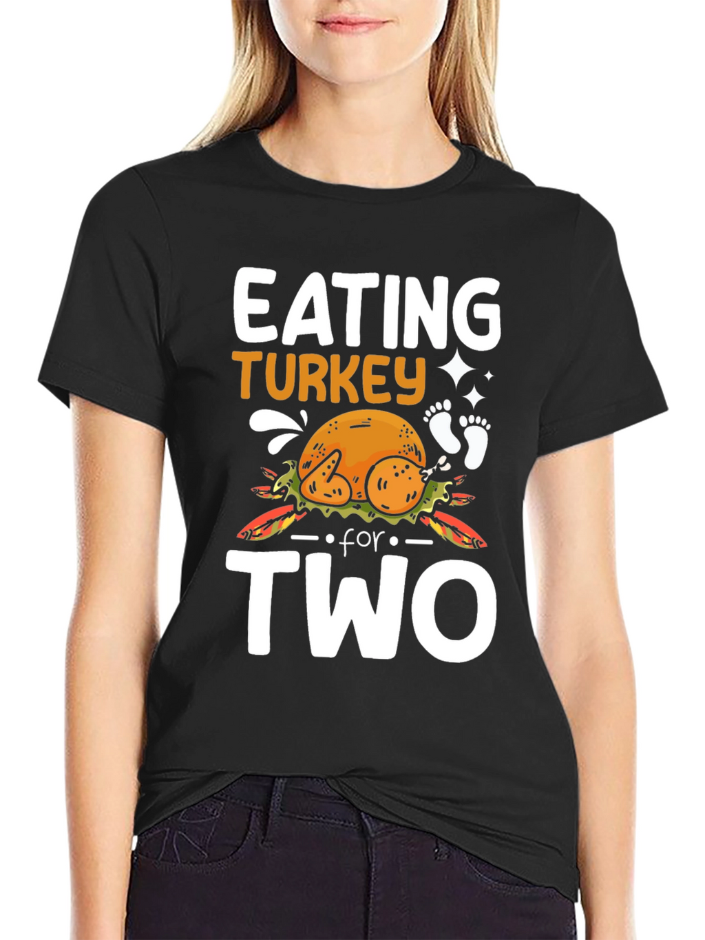 Eating Turkey For Two Thanksgiving Pregnancy T-Shirt