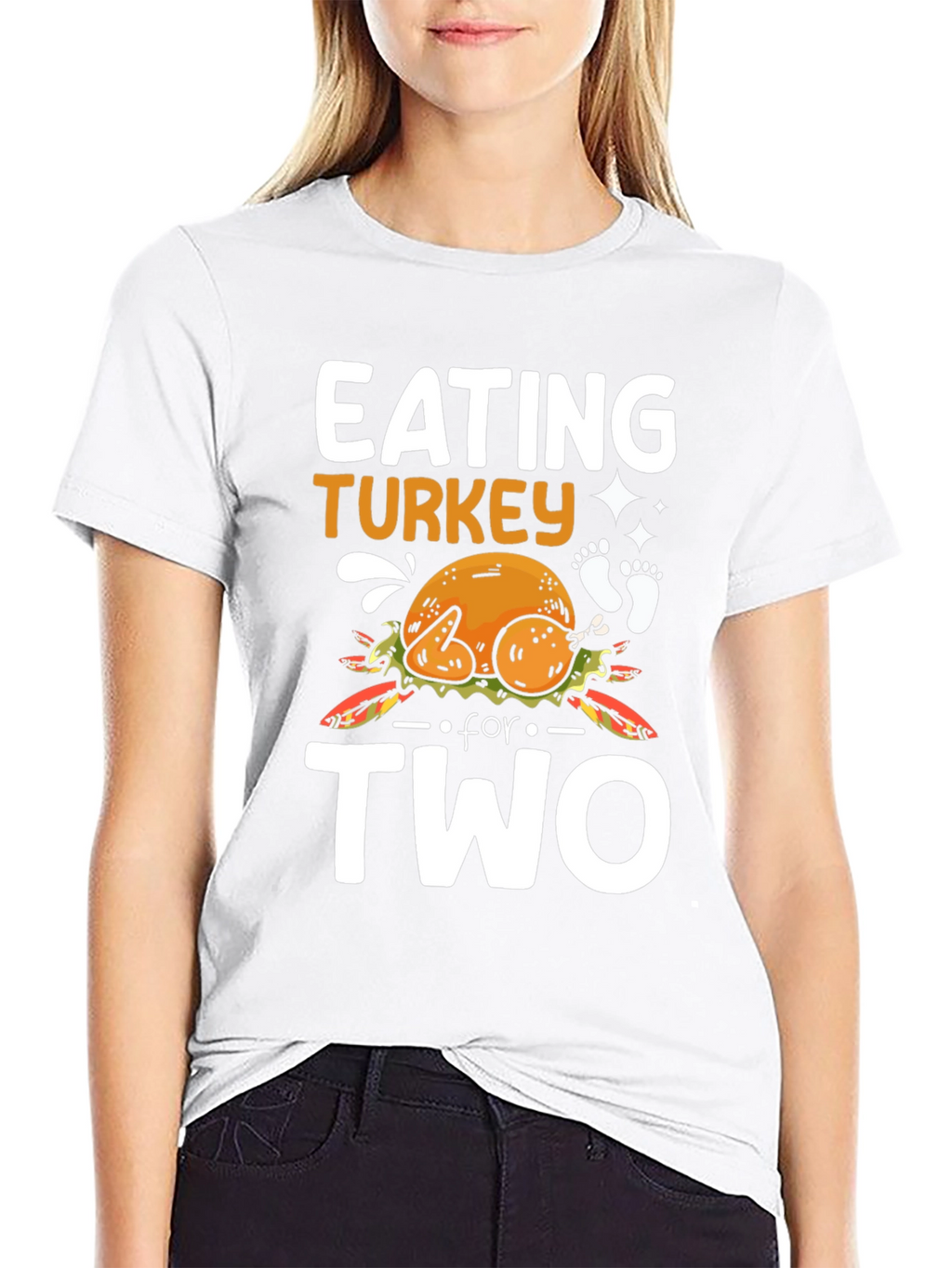 Eating Turkey For Two Thanksgiving Pregnancy T-Shirt