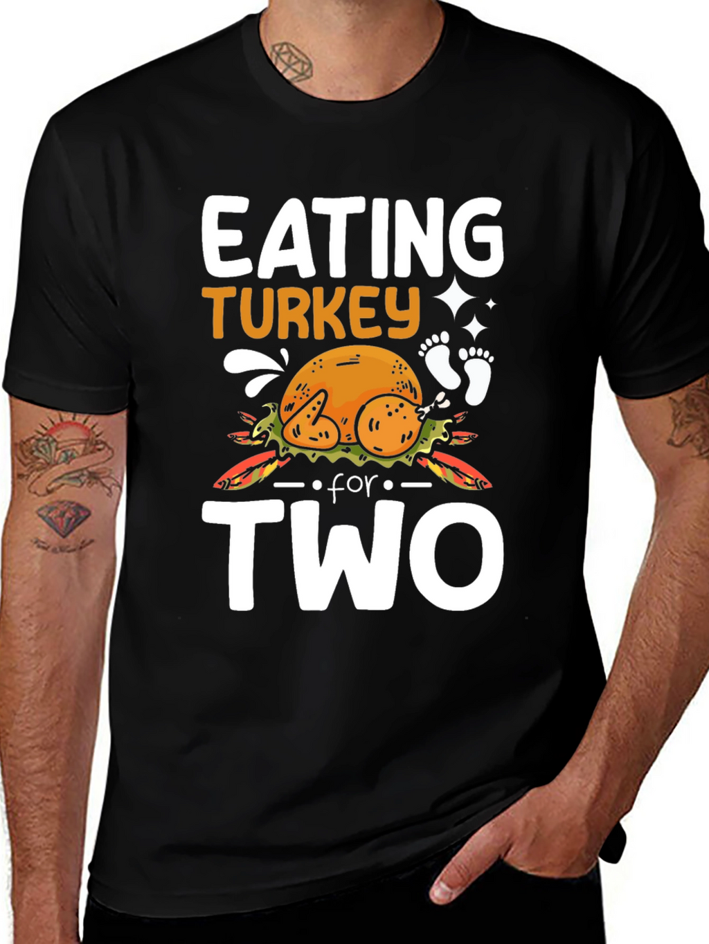 Eating Turkey For Two Thanksgiving Pregnancy T-Shirt